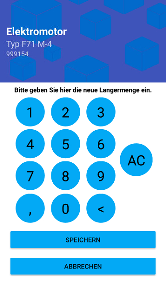 IPScan - Direkteingabe Lagermenge